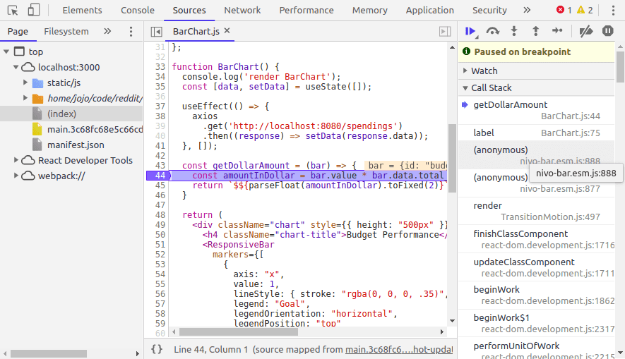 React debugging session - Why is this function called hundreds of times?